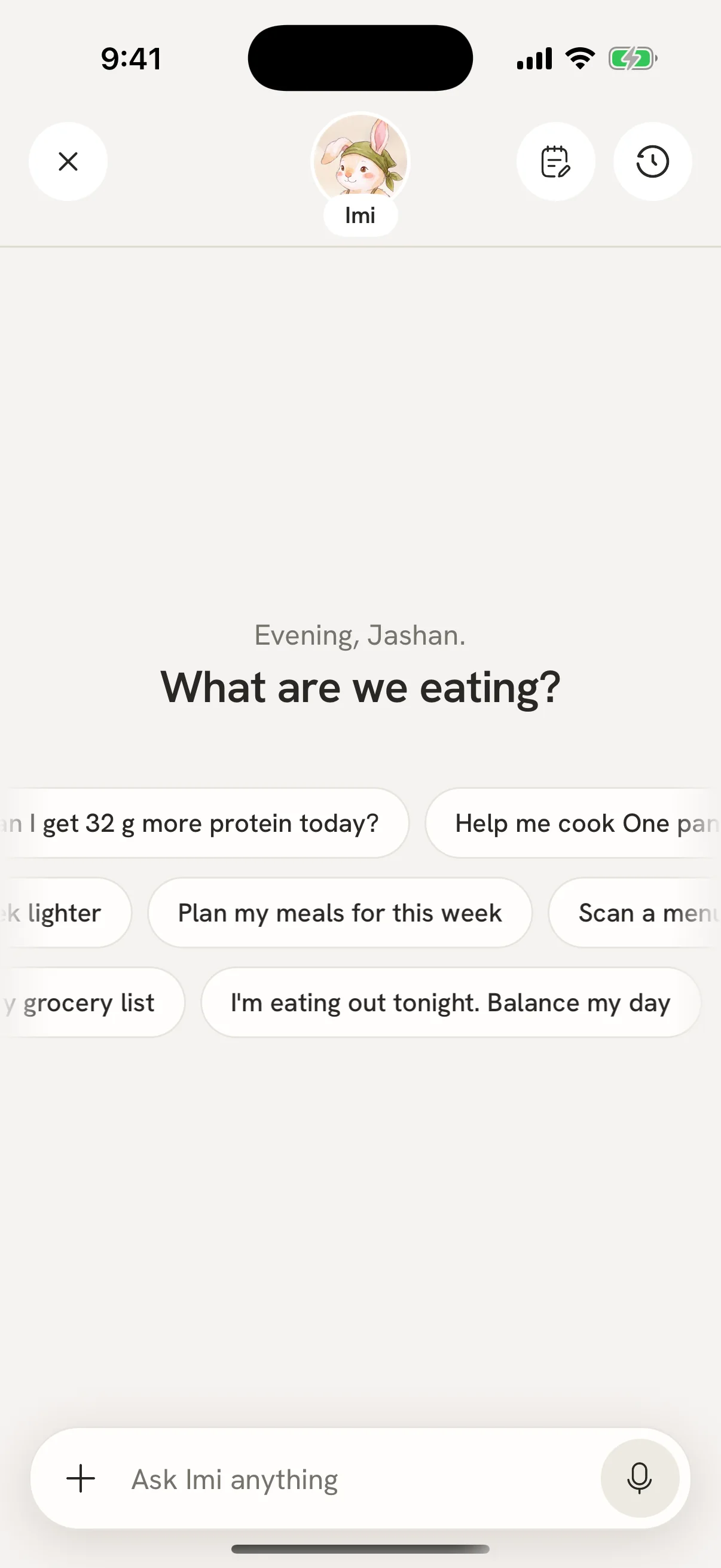 Ask Imi, ready for a question: What are we eating?